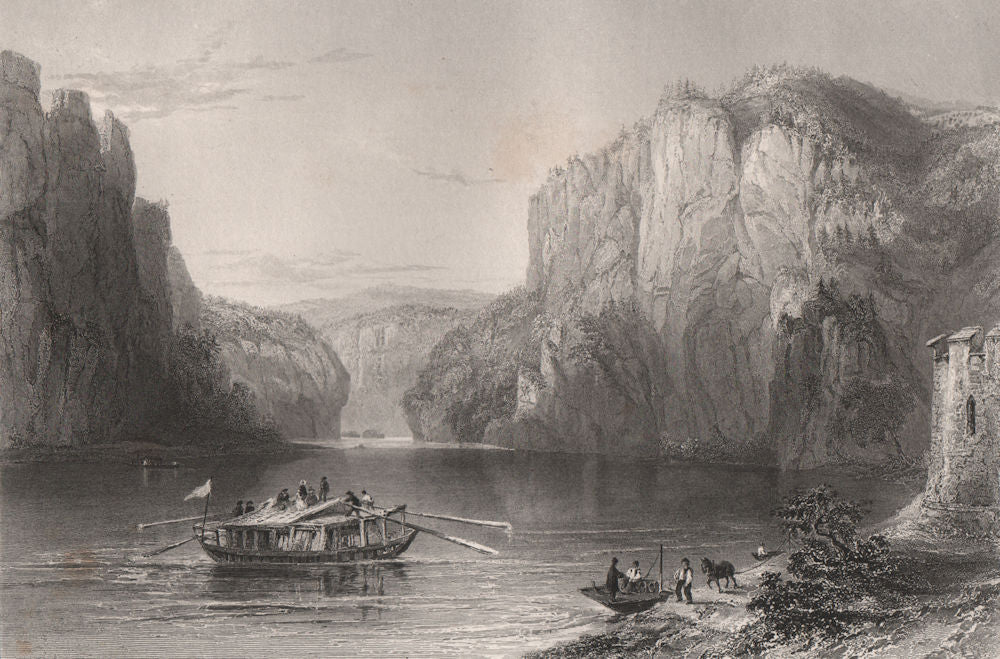 Scene near the Weltenberg, Bavaria. Danube Donau. BARTLETT 1840 old print